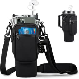 1/2/4 Piece 40oz Water Bottle Carrier Bag Pouch Cover for Thermos Water Bottle Holder Adjustable Shoulder Strap Mug Cover