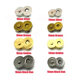 10Pcs/Pack 14-18MM Magnetic Snap Fasteners Clasps Buttons Handbag Purse Wallet Craft Bags Parts Accessories