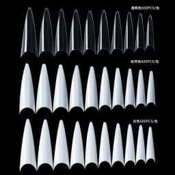 600pcs/bag Transparent Nature Press On Nails Tips Stiletto Fake Nail Acrylic Full Cover Artificial Nail Manicure Extension Tools