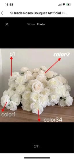 9Heads Roses Bouquet Artificial Flower Milk White Ivory White Rose Fake Rose Living Room  Decoration Wedding