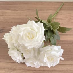 9Heads Roses Bouquet Artificial Flower Milk White Ivory White Rose Fake Rose Living Room  Decoration Wedding