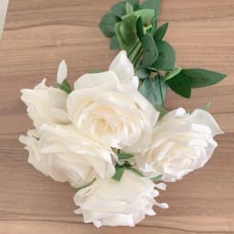 9Heads Roses Bouquet Artificial Flower Milk White Ivory White Rose Fake Rose Living Room  Decoration Wedding