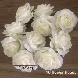 9Heads Roses Bouquet Artificial Flower Milk White Ivory White Rose Fake Rose Living Room  Decoration Wedding