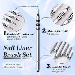 6pcs Nail Art Liner Brushes Set Nail Art Design Brush Striping Thin Long Lines Dotting Drawing Pen UV Gel Polish Painting Brush
