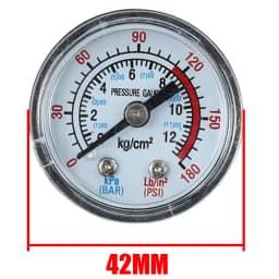 Air Compressor Pneumatic Hydraulic Fluid Pressure Gauge 1/8 NPT Thread 0-12Bar 0-180PSI Manometer Double Scale