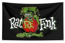 FLAGDOM 90x150CM 3X5FT Rat-Finks Choppers Flag Flying Banner for Decor Indoor Outdoor