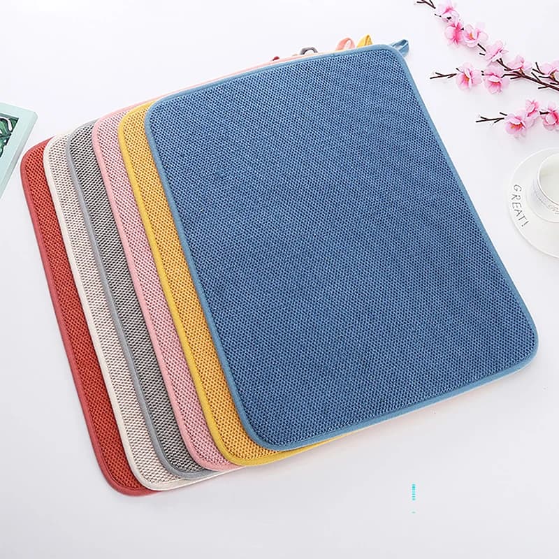 Dish Drying Mat In The Cabinet Drying Mats Microfiber Absorbent Table Placemat Non Slip Heat Resistant Drain Drying Pad