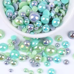 Mix Color AB Half Round ABS Beads Pearl Flatback Bead For DIY Nail Decor Jewelry Making F0104