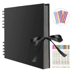 ZK20 80 Sides Black Memory Books DIY Craft Photo Albums Scrapbook Cover Kraft Album For Wedding Anniversary Gifts Memory Books