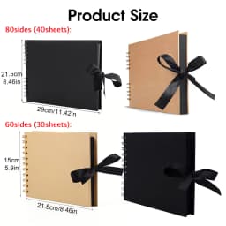 ZK20 80 Sides Black Memory Books DIY Craft Photo Albums Scrapbook Cover Kraft Album For Wedding Anniversary Gifts Memory Books