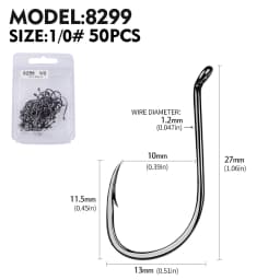 PROBEROS 50pcs Barbed Fishing Hook for Salt Water with High Carbon Steel Suitable for Fishing Dayu11 Freshwater Fish Hook