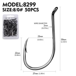PROBEROS 50pcs Barbed Fishing Hook for Salt Water with High Carbon Steel Suitable for Fishing Dayu11 Freshwater Fish Hook