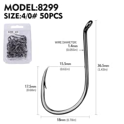 PROBEROS 50pcs Barbed Fishing Hook for Salt Water with High Carbon Steel Suitable for Fishing Dayu11 Freshwater Fish Hook