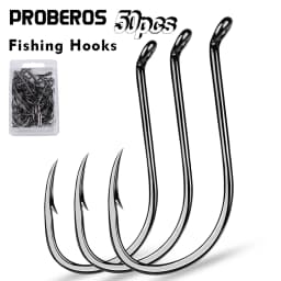 PROBEROS 50pcs Barbed Fishing Hook for Salt Water with High Carbon Steel Suitable for Fishing Dayu11 Freshwater Fish Hook