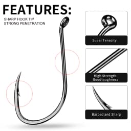 PROBEROS 50pcs Barbed Fishing Hook for Salt Water with High Carbon Steel Suitable for Fishing Dayu11 Freshwater Fish Hook