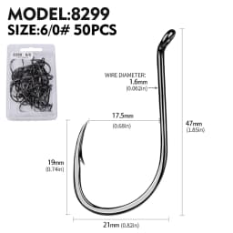 PROBEROS 50pcs Barbed Fishing Hook for Salt Water with High Carbon Steel Suitable for Fishing Dayu11 Freshwater Fish Hook