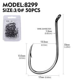 PROBEROS 50pcs Barbed Fishing Hook for Salt Water with High Carbon Steel Suitable for Fishing Dayu11 Freshwater Fish Hook