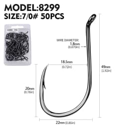 PROBEROS 50pcs Barbed Fishing Hook for Salt Water with High Carbon Steel Suitable for Fishing Dayu11 Freshwater Fish Hook