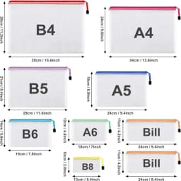 10pcs Mesh Zipper Pouch Waterproof Plastic Document Pouch Multipurpose for Travel Storage Office Appliances Home Organize Bags