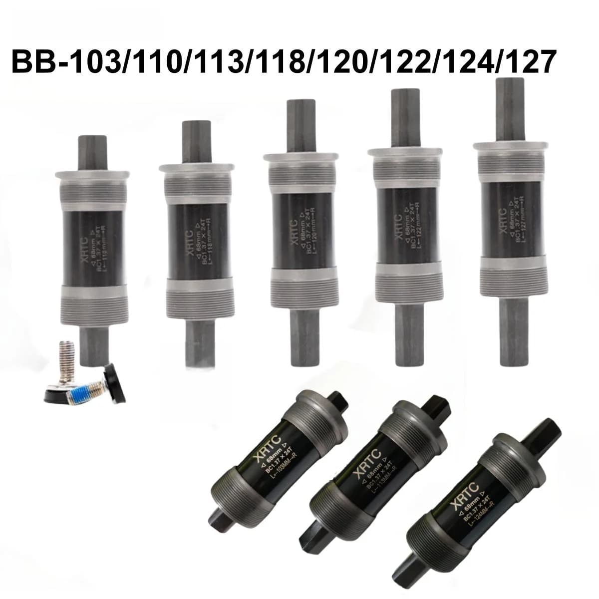 Bike Bottom Bracket,Square-Taper Bottom Bracket 68mm, 103/110/113/118/120/122/124/127MM