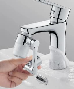 Metal Universal Faucet Extender with Filter 2 Modes Tap Aerator Splash Basin Swivel Robotic Arm Faucets Extender Sprayer Head
