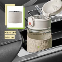 Portable Straw Glass Cup With Scale High Capacity Water Bottle For Boys Girls Leak-proof Wide Mouth For Outdoor Household