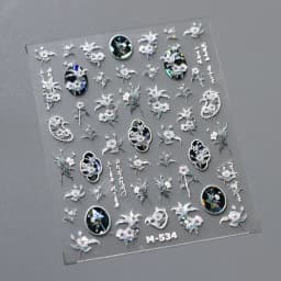 1pcs 5D Exquisite White Flower Nail Art Stickers 2024 Kawaii Flower Nail Decoration Decals Self Adhesive Slider DIY Accessories
