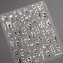 1pcs 5D Exquisite White Flower Nail Art Stickers 2024 Kawaii Flower Nail Decoration Decals Self Adhesive Slider DIY Accessories