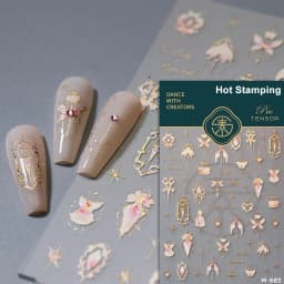 1pcs 5D Exquisite White Flower Nail Art Stickers 2024 Kawaii Flower Nail Decoration Decals Self Adhesive Slider DIY Accessories
