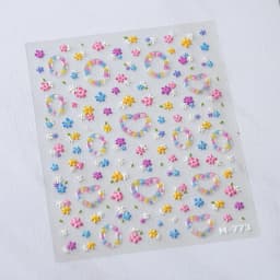 1pcs 5D Exquisite White Flower Nail Art Stickers 2024 Kawaii Flower Nail Decoration Decals Self Adhesive Slider DIY Accessories