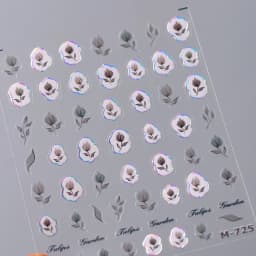 1pcs 5D Exquisite White Flower Nail Art Stickers 2024 Kawaii Flower Nail Decoration Decals Self Adhesive Slider DIY Accessories