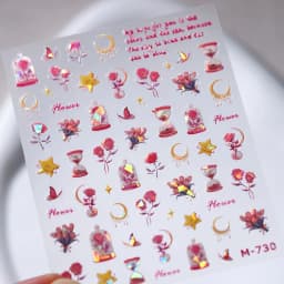 1pcs 5D Exquisite White Flower Nail Art Stickers 2024 Kawaii Flower Nail Decoration Decals Self Adhesive Slider DIY Accessories