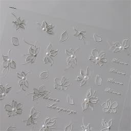 1pcs 5D Exquisite White Flower Nail Art Stickers 2024 Kawaii Flower Nail Decoration Decals Self Adhesive Slider DIY Accessories