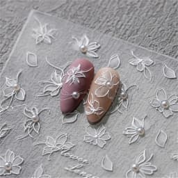 1pcs 5D Exquisite White Flower Nail Art Stickers 2024 Kawaii Flower Nail Decoration Decals Self Adhesive Slider DIY Accessories