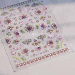 1pcs 5D Exquisite White Flower Nail Art Stickers 2024 Kawaii Flower Nail Decoration Decals Self Adhesive Slider DIY Accessories