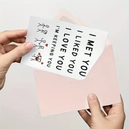 1 PC I Met You, I Like You, I Love You, I Am Keeping You Greeting Cards, Love Relationship Greeting Cards Gifts, First Together