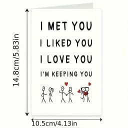 1 PC I Met You, I Like You, I Love You, I Am Keeping You Greeting Cards, Love Relationship Greeting Cards Gifts, First Together