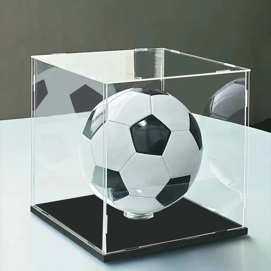 Acrylic Display Box, Fixed with Bottom Plate, Suitable for Displaying Basketball, Football, and Rugby, Dustproof, Making It Look