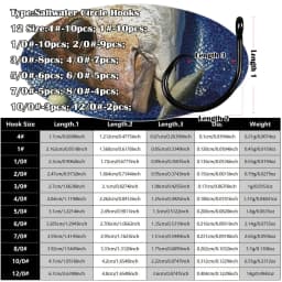 Black Offset Circle Hooks for Big Game Saltwater Tuna Fishing Hook 4# 1# 1/0# 2/0# 3/0# 4/0# 5/0# 6/0# 7/0# 8/0# 10/0# 12/0#