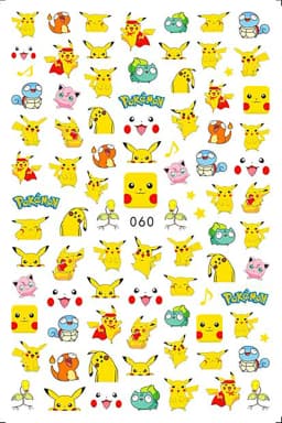 1PCS Cartoon Kawaii Pokémon Nail Stickers 3D Sanrio Hello Kitty Stickers For Nails Nails Accesories Anime Kuromi Nail Supplies