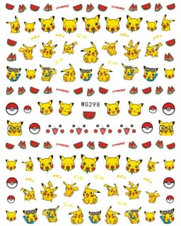 1PCS Cartoon Kawaii Pokémon Nail Stickers 3D Sanrio Hello Kitty Stickers For Nails Nails Accesories Anime Kuromi Nail Supplies