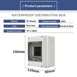 XIONGISOLAR HT Series Junction Box 2/3/5/8/12/15/18/24WAY PC Plastic Outdoor Electrical IP65 Waterproof Distribution Box