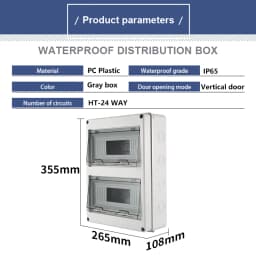 XIONGISOLAR HT Series Junction Box 2/3/5/8/12/15/18/24WAY PC Plastic Outdoor Electrical IP65 Waterproof Distribution Box