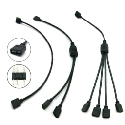 5-24V 3 Pin RGB Connector 1 To 1 2 3 4 5 3pin Wire Splitter Extension Cable for Computer Fan Motherboard AURA RGB LED Tape Light