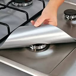 4 Pcs Square Foil Gas Hob Protector Liner Easy Clean Reusable Protection Pad Gas Stove Stovetop Protector Kitchen Accessories