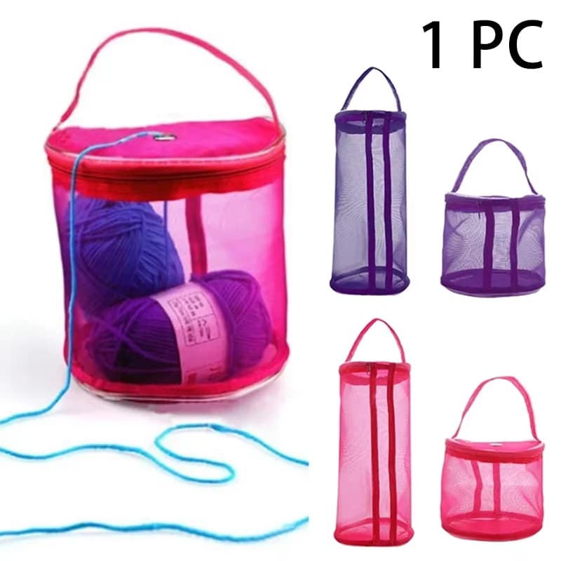 1 PC,Portable Yarn Storage Bag Hollow Mesh Knitting Wool Yarn Bags Crochet Yarn Handbag Organizer Weave Tools Sewing Accessories