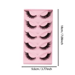 5 Pairs Cat Eye Lashes Faux Mink Eyelashes Natural Long Manga Lashes Winged End Eye Elongated Eyelashes Fake Lashes Makeup