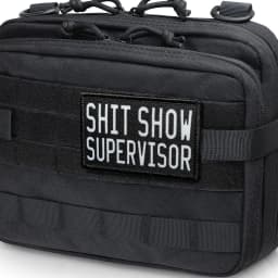 Shit show supervisor funny patch 2" x3" inch morale patch hook and loop backing