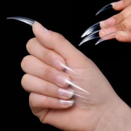 600pcs Extra Long Hawk Curved Nail Tips Full Cover Eagle Claw Curve False Nails Extension 10 Sizes Bag Packaging for Art Salon