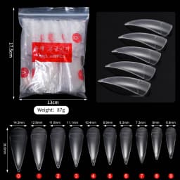 600pcs Extra Long Hawk Curved Nail Tips Full Cover Eagle Claw Curve False Nails Extension 10 Sizes Bag Packaging for Art Salon